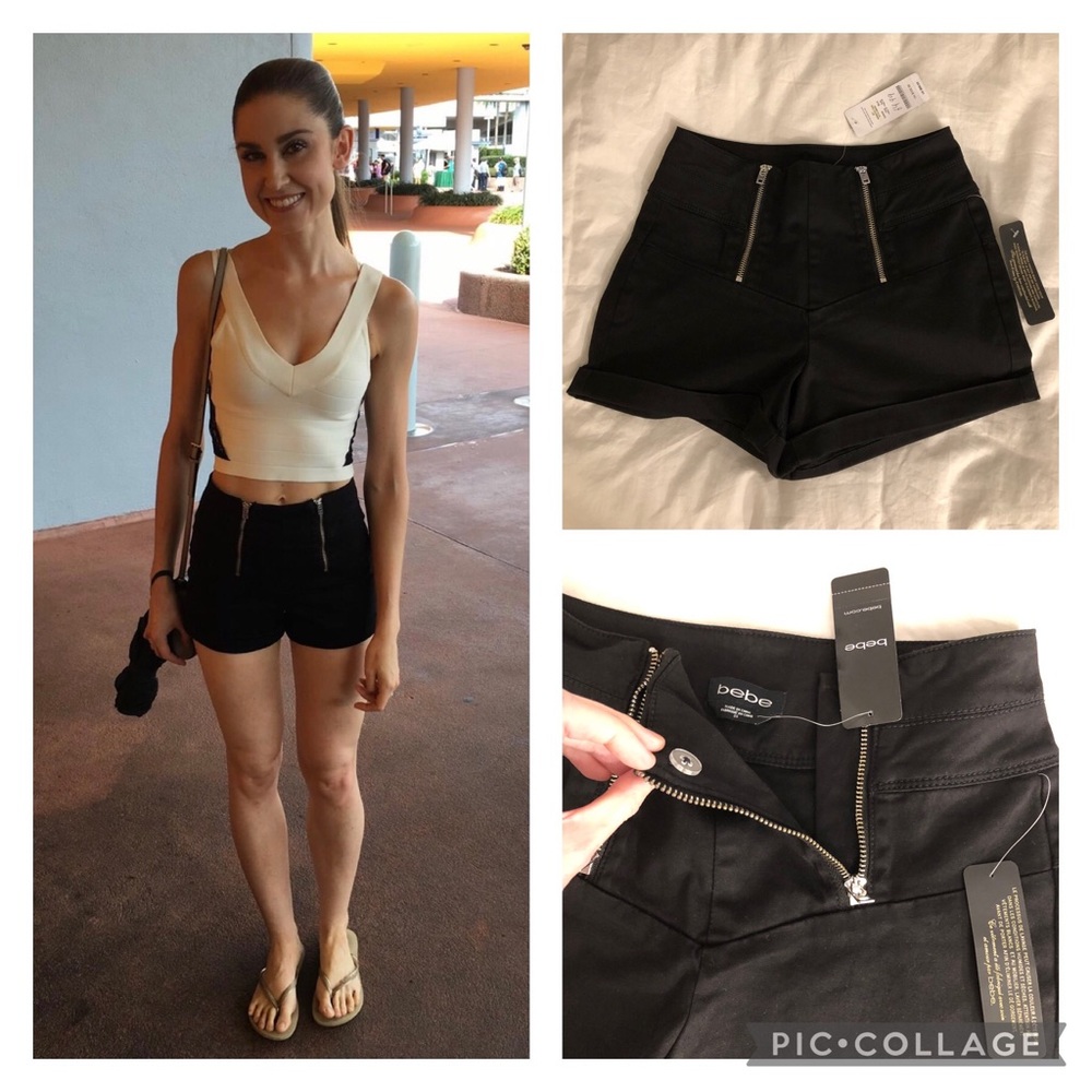 NWT Bebe Corset Waist Clean Cut Short 25 0
